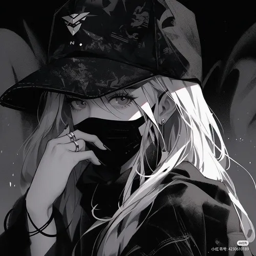 Ảnh profile anime nữ nhẹ nhàng, khẩu trang làm nổi bật nét thanh thoát