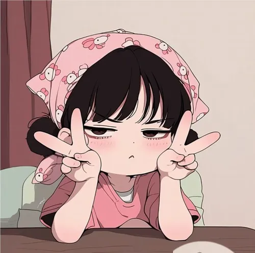 Ảnh cá nhân nhân vật hoạt hình phông màu trơn sáng