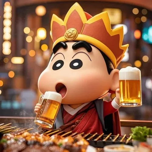 Hình đại diện cute ảnh Shin bựa nhẹ bằng màu phẳng