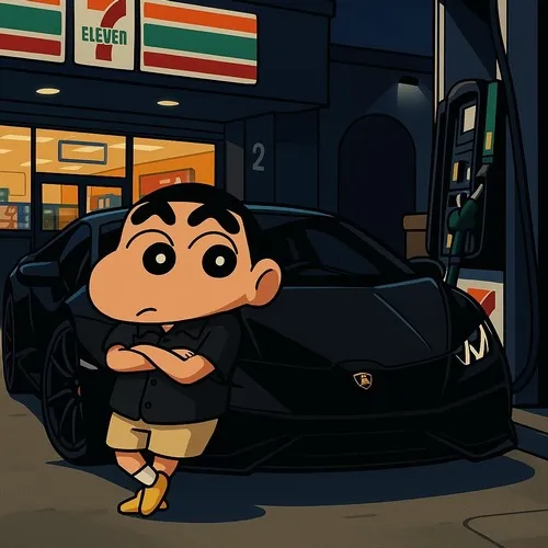 Hình đại diện cute ảnh Shin vô tri dưới màu phẳng