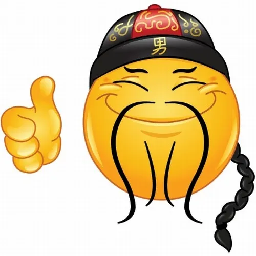 Meme chế cười với miệng cong sâu và mắt cong hạnh phúc