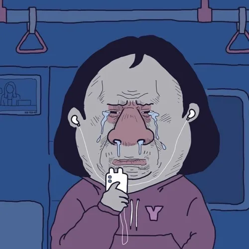 Hình troll vô tri mô tả ánh mắt lơ trong nền pastel dịu mỏng