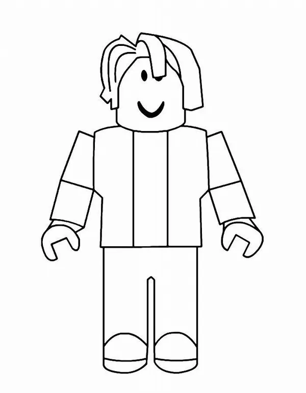 19 Mẫu tranh tô màu Roblox Noob đội mũ vàng cầm kiếm