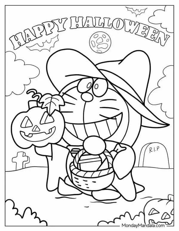 Bộ tranh tô Doraemon cho trẻ mầm non tập tô vui