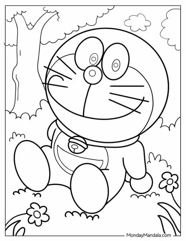 Bộ tranh tô Doremon nhảy dây vui cười rộn ràng