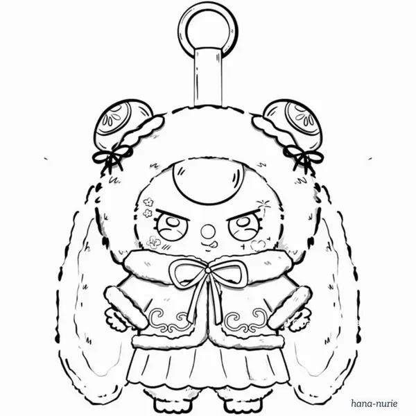 Hình tô màu Labubu đang lái xe đồ chơi cực kỳ vui nhộn