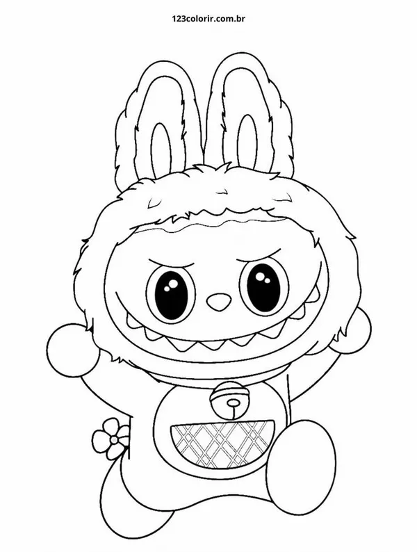 Bức tranh Labubu đội vương miện nhỏ trông như hoàng tử tí hon