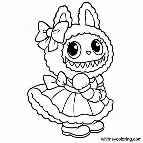 In hình tập tô Labubu tinh nghịch trong bộ The Monsters