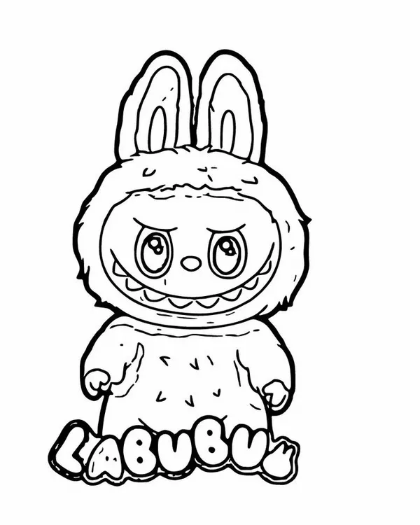 Bức tranh tô Labubu mặc đồ hóa trang cực vui nhộn