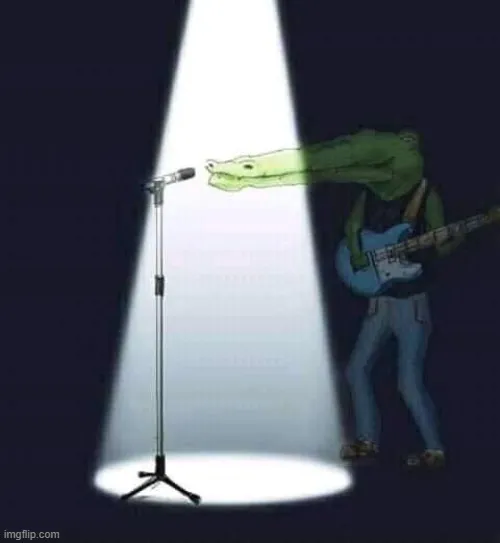 Ảnh meme hài cá sấu chơi ghitar