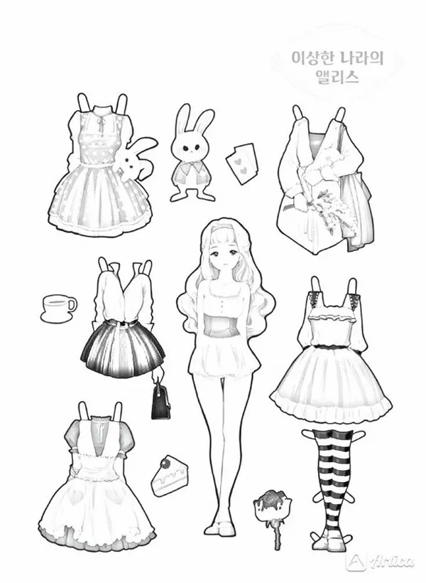 24 Khám phá bộ tranh tô màu búp bê giấy thay đồ chibi đẹp nhất cho bé yêu