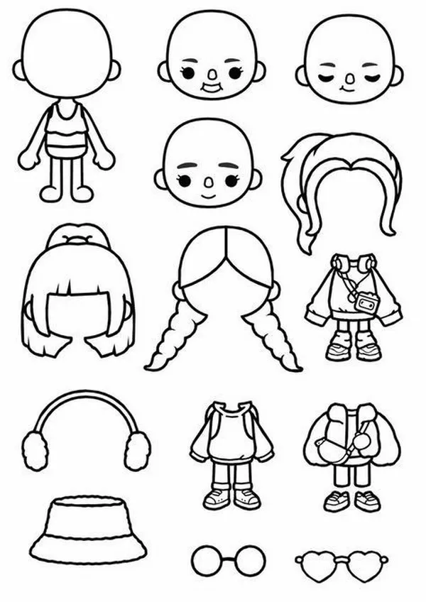 37 Trang tô màu búp bê chibi nhiều phong cách cho bé yêu