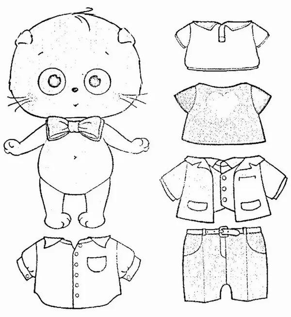 33 Hình vẽ tranh tô búp bê chibi có áo khoác và nón xinh