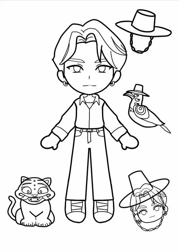 29 Trang tô màu búp bê chibi công chúa tóc dài nhẹ nhàng