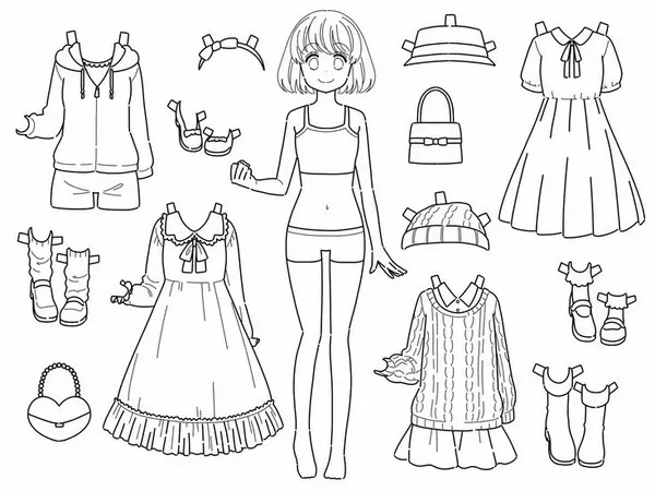 27 Hoạt động tô màu búp bê chibi giúp bé hiểu về thời trang