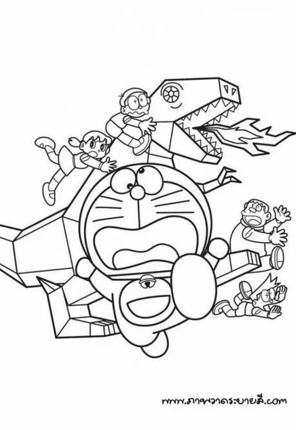 Trang tập tô Doraemon và các bạn giúp bé học phối màu