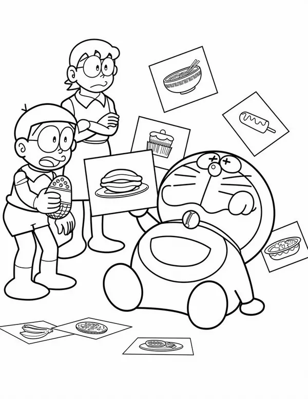 Hoạt động tô Doraemon cùng các bạn giúp bé thư giãn