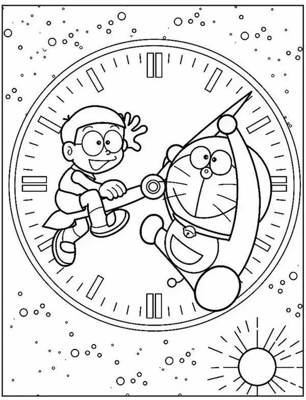 Hình tô Doraemon bên túi thần kỳ khiến bé mê mẩn