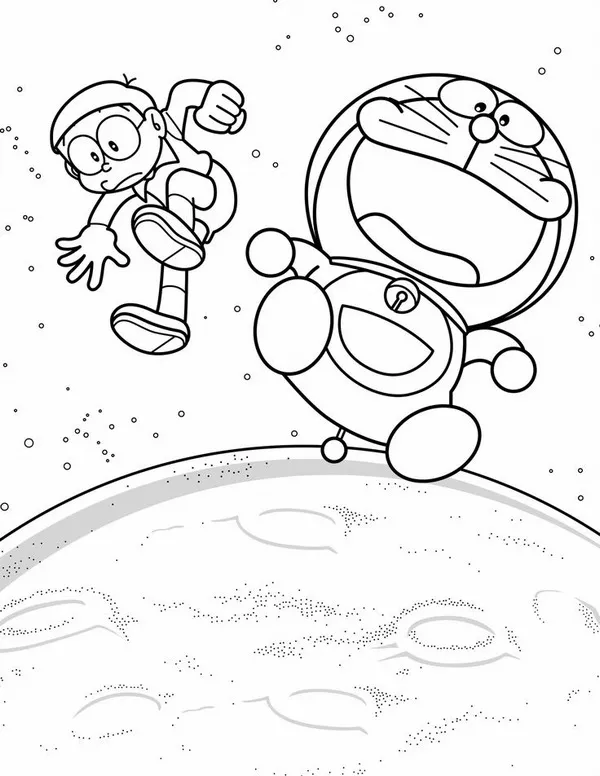 Tranh tô màu Doraemon giúp bé phát triển trí tưởng tượng