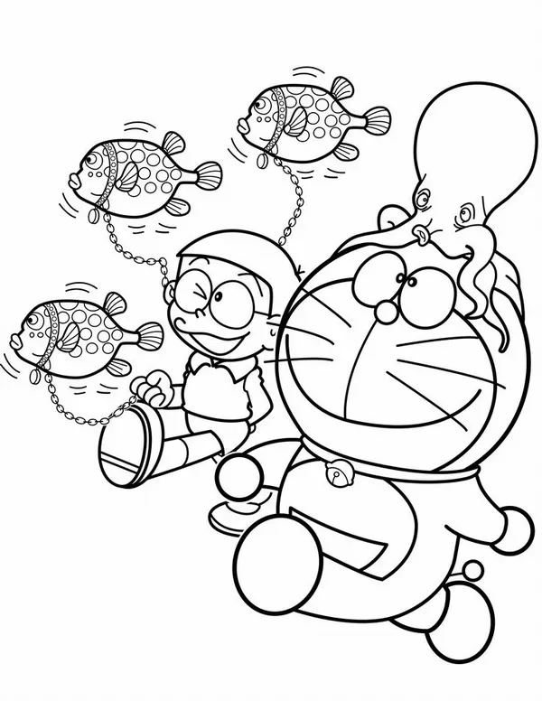 Hoạt động tô màu Doraemon giúp bé hiểu thêm tình bạn