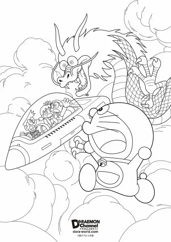 Tranh tô màu Doraemon và các bạn cùng phiêu lưu kỳ thú