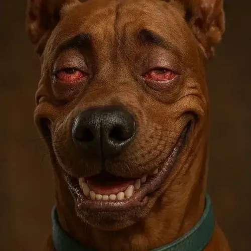 Ảnh khịa pug liếc sang kiểu tao biết hết rồi nha.