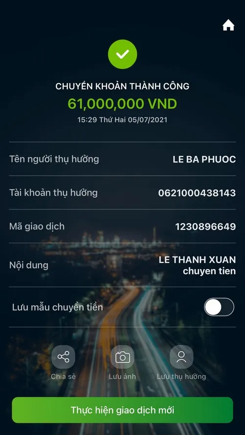 Ảnh troll thông báo đã chuyển 50k tạo vibe cà khịa