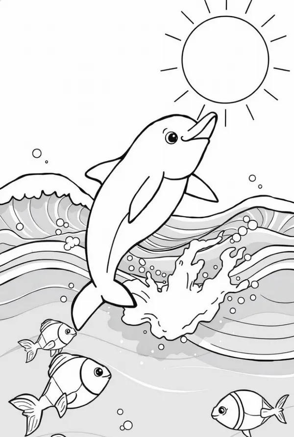 47 Trang tô màu cá heo đáng yêu cho trẻ em tập vẽ