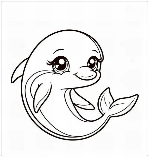 4 Tờ giấy tô màu cá heo phun nước cao giữa sóng