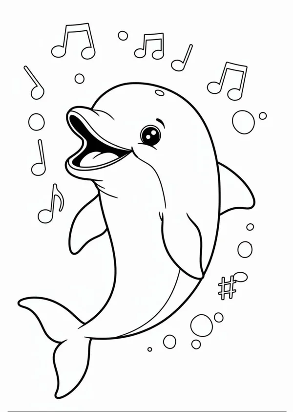 5 Tô màu cá heo giúp bé thư giãn và rèn luyện tập trung