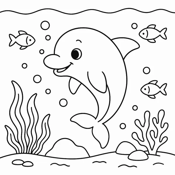 14 Câu chuyện cảm xúc qua từng bức tranh tô màu cá heo