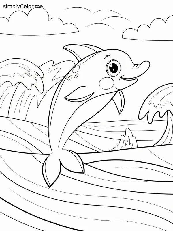 41 Tô màu sáng tạo với cá heo xanh và sóng biển