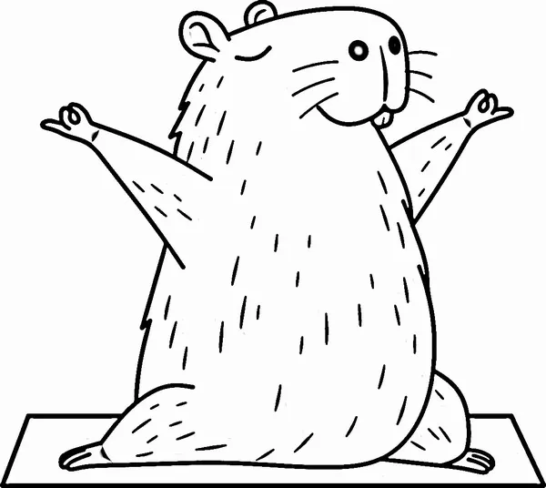 23 Tranh tô màu Capybara chibi nằm bên suối mát cho trẻ 4 tuổi