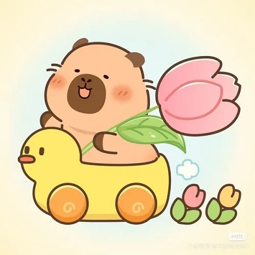 4 Khám phá thế giới Capybara chibi qua từng trang tô màu vui nhộn