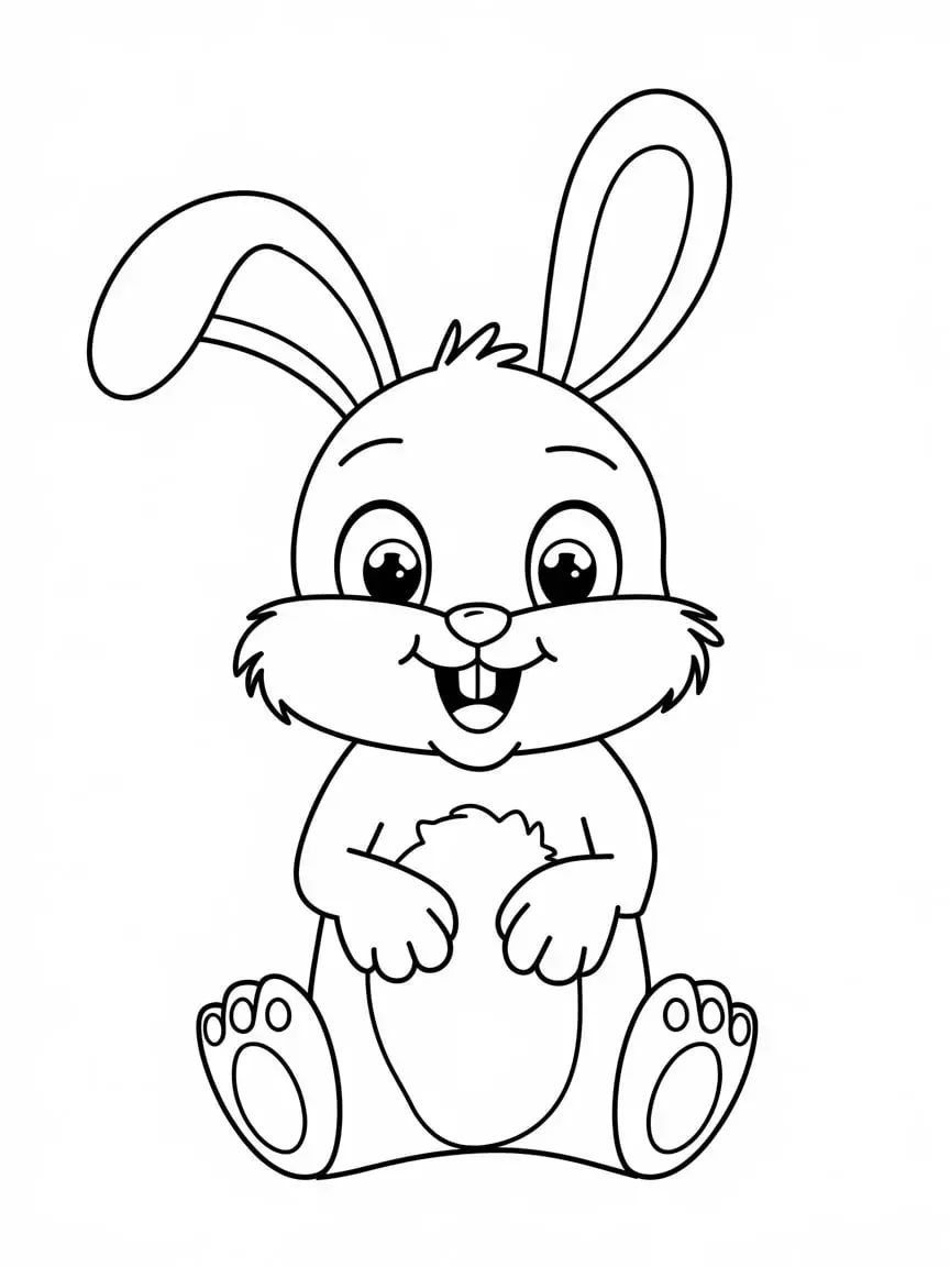 Tranh tô màu thỏ đáng yêu giúp trẻ phát triển cảm xúc