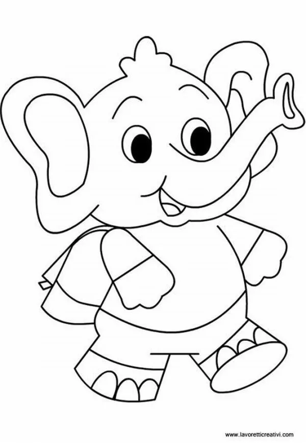 Tờ giấy tô màu voi con và khỉ nô đùa