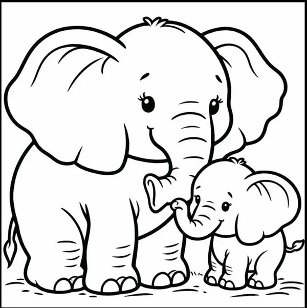 Tranh tô voi con chơi bóng cùng bạn hươu cao cổ