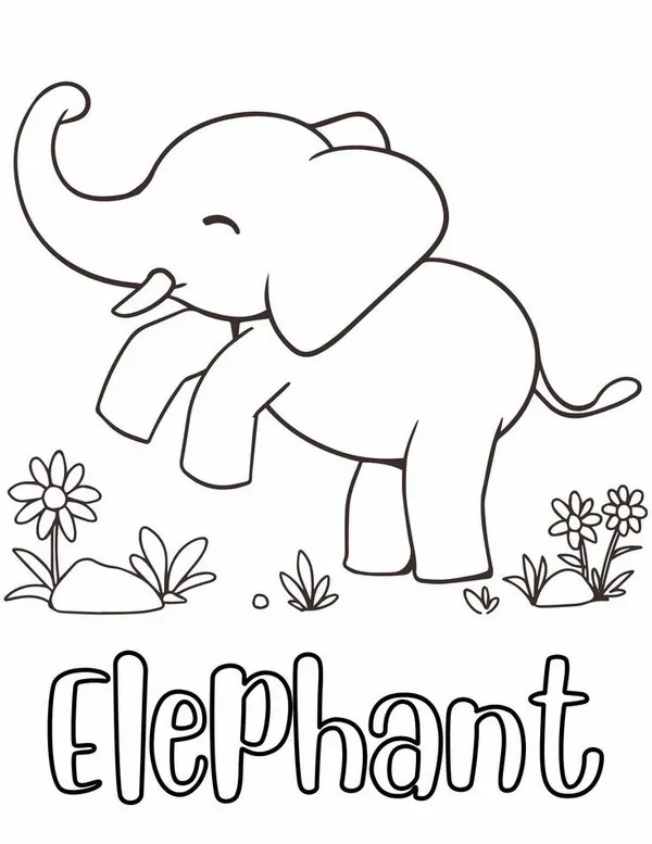 Bộ tranh tô voi đáng yêu cho bé mầm non