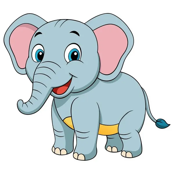 Bé tô màu con voi hiền lành và thông minh trong rừng xanh