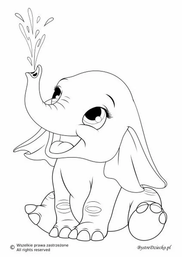 Tranh tô voi con đội mũ tiệc sinh nhật vui vẻ