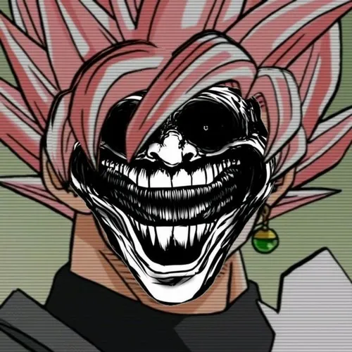 Khuôn mặt đen trắng méo lệch đầy sắc thái quỷ