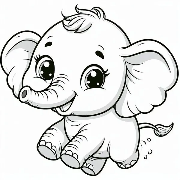 Mẫu tranh tô voi bay trên mây như trong mơ