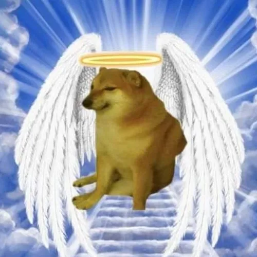 Cheems meme chết lên thiên đàng