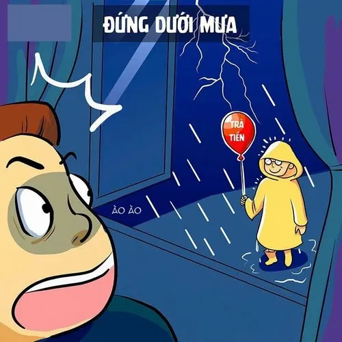 Meme đòi nợ minh họa con số đỏ bao trùm không khí nhóm bạn