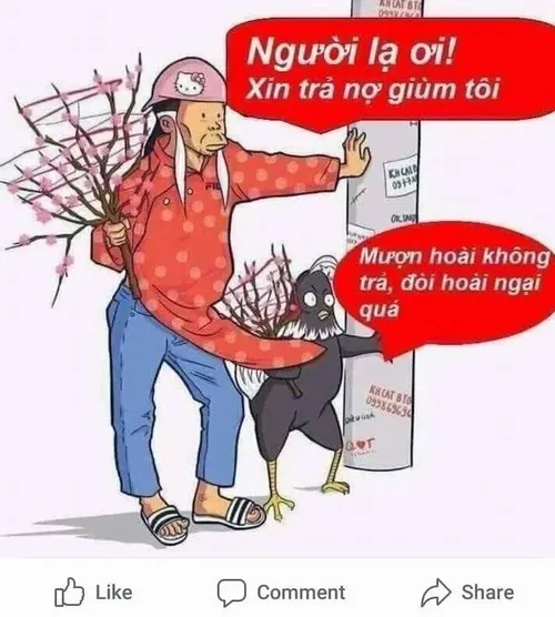 Hình troll nhắc nợ tạo cảm giác vui vẻ dù nội dung khá nhạy cảm