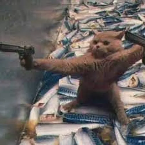 Hình chế người máu mặt nghiêng đầu quan sát đối thủ bằng vẻ buồn cười