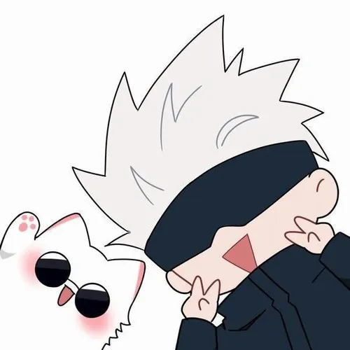 Ảnh chế Gojo lạnh lùng cười rạng rỡ với mắt long lanh.