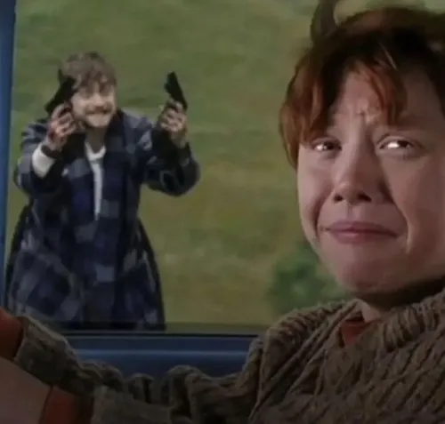 Meme Harry Potter ôm áo choàng tàng hình Hagrid