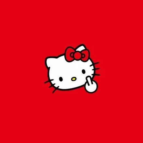 Hình troll Hello Kitty nâng ngón giữa trong khoảnh khắc chán nản.