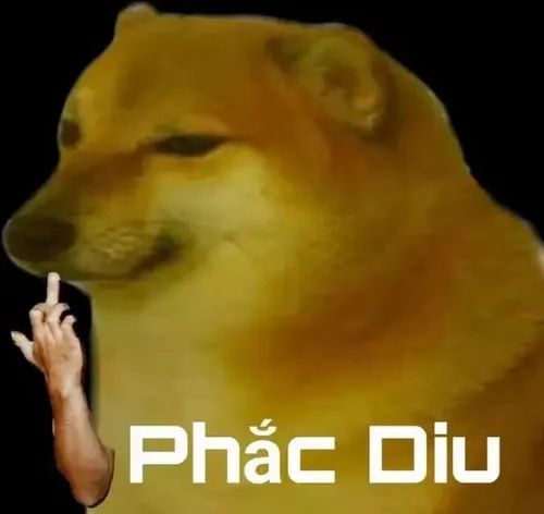 Meme Shiba nâng ngón tay thối khi bị làm phiền liên tục.